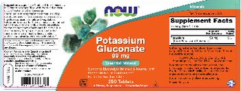 NOW Potassium Gluconate 99 mg - supplement