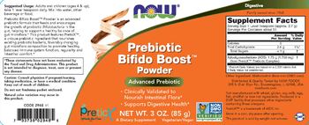 NOW Prebiotic Bifido Boost Powder - supplement