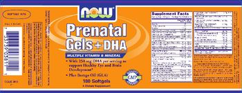 NOW Prenatal Gels + DHA - supplement