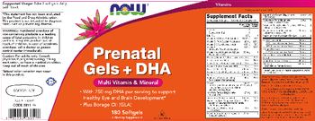 NOW Prenatal Gels + DHA - supplement