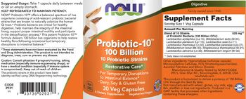 NOW Probiotic-10 100 Billion - supplement