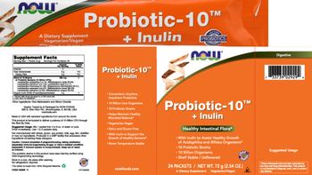 NOW Probiotic-10 + Inulin Unflavored - supplement