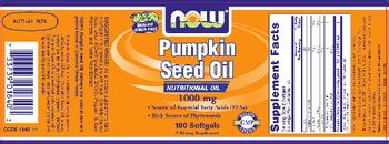 NOW Pumpkin Seed Oil 1000 mg - supplement