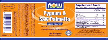 NOW Pygeum & Saw Palmetto With Pumpkin Seed Oil - supplement