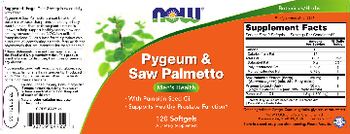 NOW Pygeum & Saw Palmetto - supplement