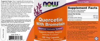 NOW Quercetin With Bromelain - supplement