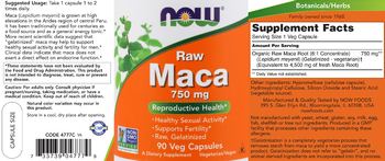 NOW Raw Maca 750 mg - supplement