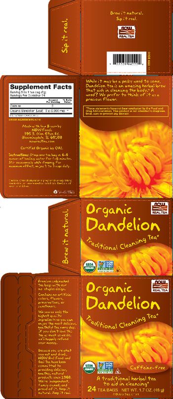 NOW Real Tea Organic Dandelion - supplement
