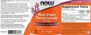 NOW Red Palm Tocotrienols 50 mg - supplement