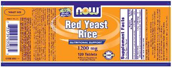 NOW Red Yeast Rice 1200 mg - supplement