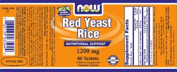 NOW Red Yeast Rice 1200 mg - supplement