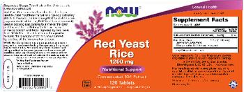 NOW Red Yeast Rice 1200 mg - supplement