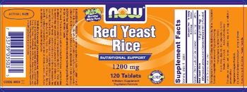 NOW Red Yeast Rice 1200 mg - supplement