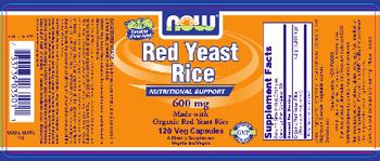 NOW Red Yeast Rice 600 mg - supplement