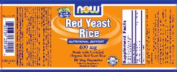 NOW Red Yeast Rice 600 mg - supplement