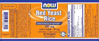 NOW Red Yeast Rice 600 mg With CoQ10 - 30 mg - supplement