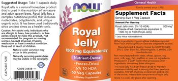 NOW Royal Jelly 1500 mg Equivalency - supplement