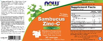 NOW Sambucus Zinc-C - supplement