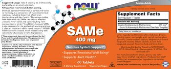 NOW SAMe 400 mg - supplement