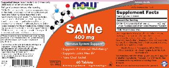 NOW SAMe 400 mg - supplement