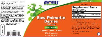 NOW Saw Palmetto Berries 550 mg - supplement