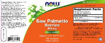 NOW Saw Palmetto Berries 550 mg - supplement