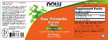 NOW Saw Palmetto Extract 160 mg - supplement