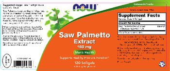 NOW Saw Palmetto Extract 160 mg - supplement