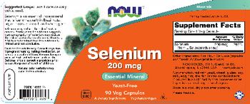 NOW Selenium 200 mcg - supplement