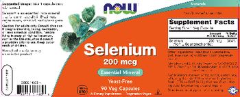 NOW Selenium 200 mcg - supplement