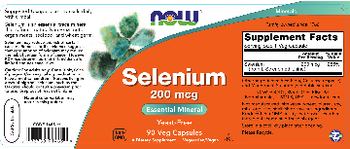 NOW Selenium 200 mcg - supplement