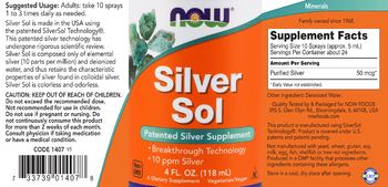 NOW Silver Sol - supplement