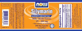 NOW Silymarin Milk Thistle Extract  2X - 300 mg With Artichoke & Dandelion - supplement