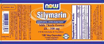 NOW Silymarin Milk Thistle Extract  2X - 300 mg With Artichoke & Dandelion - supplement