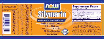 NOW Silymarin Milk Thistle Extract  2X - 300 mg - supplement