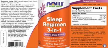 NOW Sleep Regimen 3-in-1 - supplement