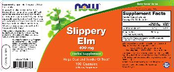 NOW Slippery Elm 400 mg - herbal supplement