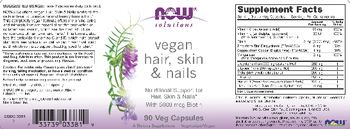 NOW Solutions Vegan Hair, Skin & Nails - supplement