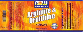 NOW Sports Arginine & Ornithine 500/250 - supplement