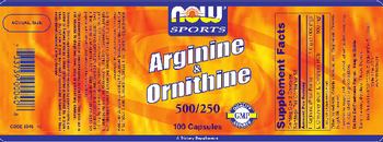 NOW Sports Arginine & Ornithine 500/250 - supplement
