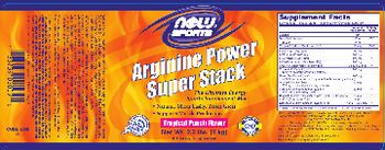 NOW Sports Arginine Power Super Stack Tropical Punch Flavor - supplement