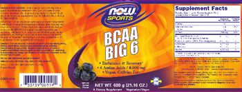 NOW Sports BCAA Big 6 Natural Grape Flavor - supplement