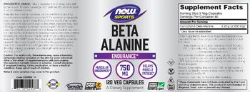 NOW Sports Beta-Alanine - supplement