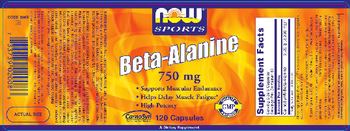 NOW Sports Beta-Alanine 750 mg - supplement