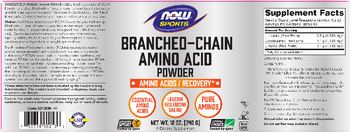 NOW Sports Branched-Chain Amino Acid Powder - supplement