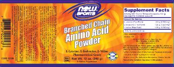 NOW Sports Branched Chain Amino Acid Powder - supplement