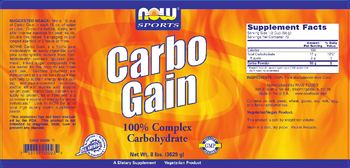 NOW Sports Carbo Gain 100% Complex Carbohydrate - supplement