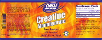 NOW Sports Creatine Monohydrate - supplement