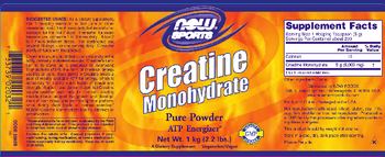 NOW Sports Creatine Monohydrate - supplement