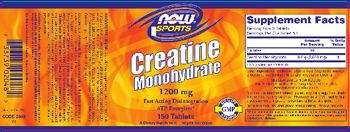 NOW Sports Creatine Monohydrate 1200 mg - supplement